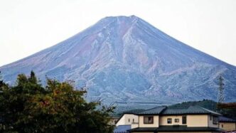 Mount Fuji Senza Nevicate Un