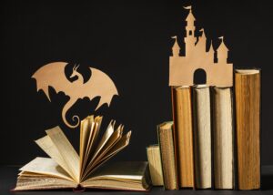 front view beautiful composition different books